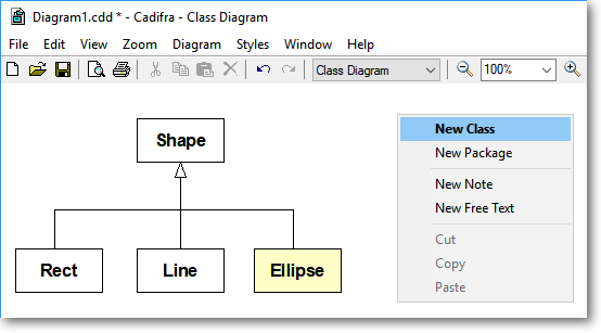 Cadifra UML Editor screenshot